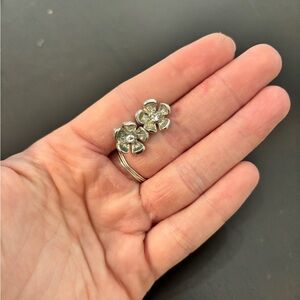 Silver Floral Stud Earrings